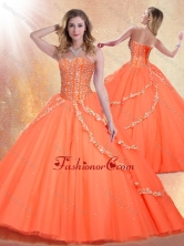 2016 Romantic Sweetheart Brush Train Quinceanera Gowns with Beading SJQDDT407002FOR 