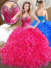 2016 Super Hot Sweetheart Hot Pink Quinceanera Gowns with Ruffles SJQDDT482002-2FOR