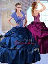2016 Wonderful Sweetheart Taffeta Royal Blue Quinceanera Dresses with Appliques QDDTI1002-2FOR