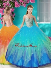 Fashionable Beaded and Applique Quinceanera Dress in Multi Color SJQDDT608002FOR