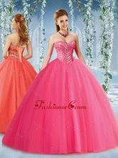Feminine Beaded and Ruffled Tulle Quinceanera Dress in Puffy SkirtSJQDDT578002FOR