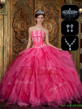 Recommended Strapless Sweet 16 Dresses with Appliques and Ruffles QDZY003EFOR
