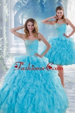Recommended 2015 Beautiful Blue Sweet 16 Dresses with Beading and Ruffles XFNAO011TZFOR