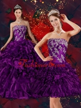 Recommended 2015 Strapless Quinceanera Dress with Embroidery and Ruffles QDZY244TZFOR