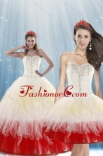Recommended 2015 Unique Multi Color Quince Dresses with Beading XFNAOA11TZFOR