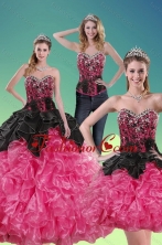 Recommended 2015 Unique Multi Color Quince Dresses with Beading and Ruffles XFNAOA16TZA1FOR