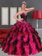 Recommended 2015 Unique Sweetheart  Multi Color Quinceanera Dress with Beading and Ruffles QDZY689TZFXFOR