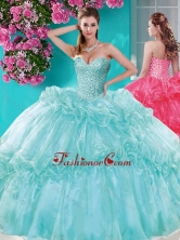 Recommended Beaded and Pick Ups Quinceanera Gown with Really Puffy SJQDDT644002FOR
