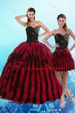 Recommended Luxurious Multi Color Sweetheart Quince Dresses with Beading and Ruffles XFNAO787TZFOR