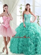 Visible Boning Rolling Flowers Detachable Quinceanera Dresses with BeadingSJQDDT566002AFOR