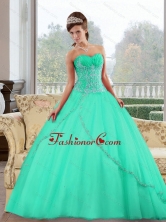 2015 Fashionable Sweetheart Ball Gown Sweet Sixteen Dresses with Appliques QDDTB36002-1FOR
