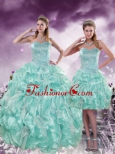 2015 New Arrival Fashionable Beading and Ruffles Aqual Blue Quince Dresses XFNAO5825TZFOR