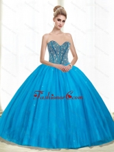 2015 New Arrival Sweetheart Ball Gown Beading Quinceanera Dresses in Teal QDDTA70002FOR