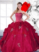 2015 New Arrival Sweetheart Beading and Ruffles Quinceanera Dresses with Appliques QDDTD22002FOR