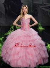 2015 Summer Elegant Ball Gown Quinceanera Dresses with Beading in Baby Pink SJQDDT77002FOR