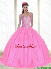 2015 Summer Elegant Sweetheart Quinceanera Dresses with Beading in Pink SJQDDT52002FOR