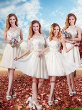 2016 Elegant Short Dama Dresses with Lace in Champagne BMT031FOR