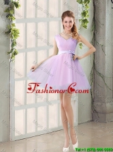 2016 Summer V Neck Strapless Dama Dresses with Bowknot BMT014C-4FOR