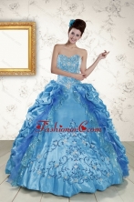 Elegant Sweetheart Embroidery Sweet 16 Dress in Blue XFNAOA36FOR