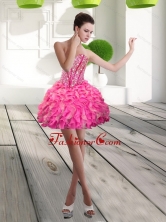Fashionable Mini Length Sweetheart Beading and Ruffles Prom Dress for 2015 QDDTA66003FOR