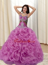 New Arrival Appliques and Rolling Flowers Multi Color 2015 Quinceanera Dresses SJQDDT20002-1FOR