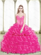 New Arrival Beading and Ruffled Layers Sweetheart Quinceanera Dresses in Hot Pink SJQDDT25002-2FOR