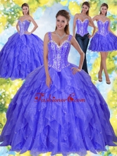 New Arrival Beading and Ruffles 2015 Sweet Sixteen Dresses in Lavender SJQDDT23001-1FOR
