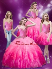 New Arrival Beading and Ruffles Organza Quinceanera Dresses in Multi Color SJQDDT15001FOR