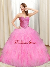 New Arrival Beading and Ruffles Quinceanera Dresses in Multi Color for 2015 SJQDDT11002-1FOR