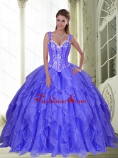 New Arrival Beading and Ruffles Sweet Sixteen Dresses in Lavender for 2015 SJQDDT23002-1FOR