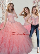 New Arrival Beading and Ruffles Watermelon Quinceanera Dresses SJQDDT29001FOR