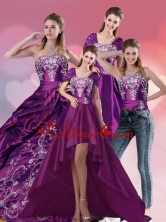 New Arrival Embroidery Strapless Quinceanera Dress in Purple for 2015 QDZY258TZA2FOR