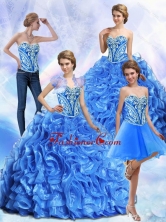 New Arrival Embroidery and Ruffles Royal Blue Quinceanera Dresses SJQDDT32001FOR