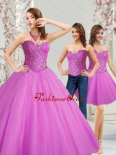 New Arrival Tulle Sweetheart Beading Quinceanera Dresses in Fuchsia SJQDDT12001-1FOR 