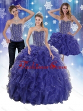 The Super Hot Beading and Ruffles Quince Dresses in Royal Bule XFNAO7751TZA1FOR