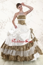 2015 Unique Leopard Quinceanera Dresses with Hand Made Flower XFNAO437FOR