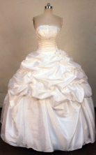 Affordable Ball Gown Strapless Floor-length Taffeta Quinceanera dress Style FA-L-308