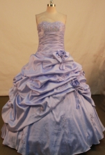 Affordable Ball Gown Sweetheart Floor-length Lilac Taffeta Beading Quinceanera dress Style FA-L-116
