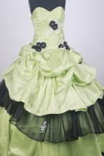 Beautful Ball Gown Sweetheart Neck Floor-length Yellow Green Quinceanera Dress LZ426063