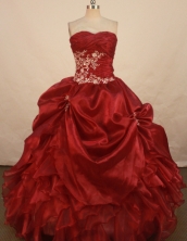 The Brand New Ball Gown Sweetheart Floor-length Orange Taffeta Hand Flowers Quinceanera dress Style FA-L-409