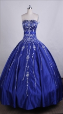 Elegant Ball Gown Strapless Floor-length Blue Quinceanera Dresses Style FA-C-042