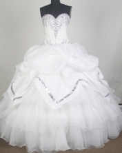 Elegant Ball Gown Sweetheart Neck Floor-length White Quinceanera Dress LZ426060