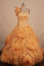 Elegant Ball gown One shoulder neck Floor-Length Quinceanera Dresses Style FA-Y-41