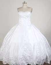 Exclusive Ball Gown Sweetheart Neck Floor-length White Quinceanera Dress LZ426017