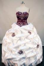 Exquisite Ball gown Sweetheart-neck Floor-length White And Brown Quinceanera Dresses Style FA-C-110