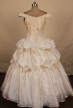 Fashionable Ball Gown Off The Shoulder Neck Floor-length Quinceanera Dresses Appliques Style FA-Z-03