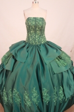 Fashionable Ball Gown Strapless Floor-length Hunter Embroidery Quinceanera Dress Style FA-L-167 