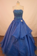 Fashionable Ball Gown Strapless Floor-length Rose Pink Beading Quinceanera dress Style FA-L-277