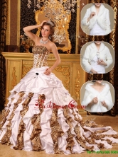 Fashionable White Quinceanera Gowns with Beading and Ruffles for 2016  QDZY010DFOR