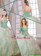 Gorgeous Beading and Ruffles Multi Color Quinceanera Dresses  SJQDDT169002FOR